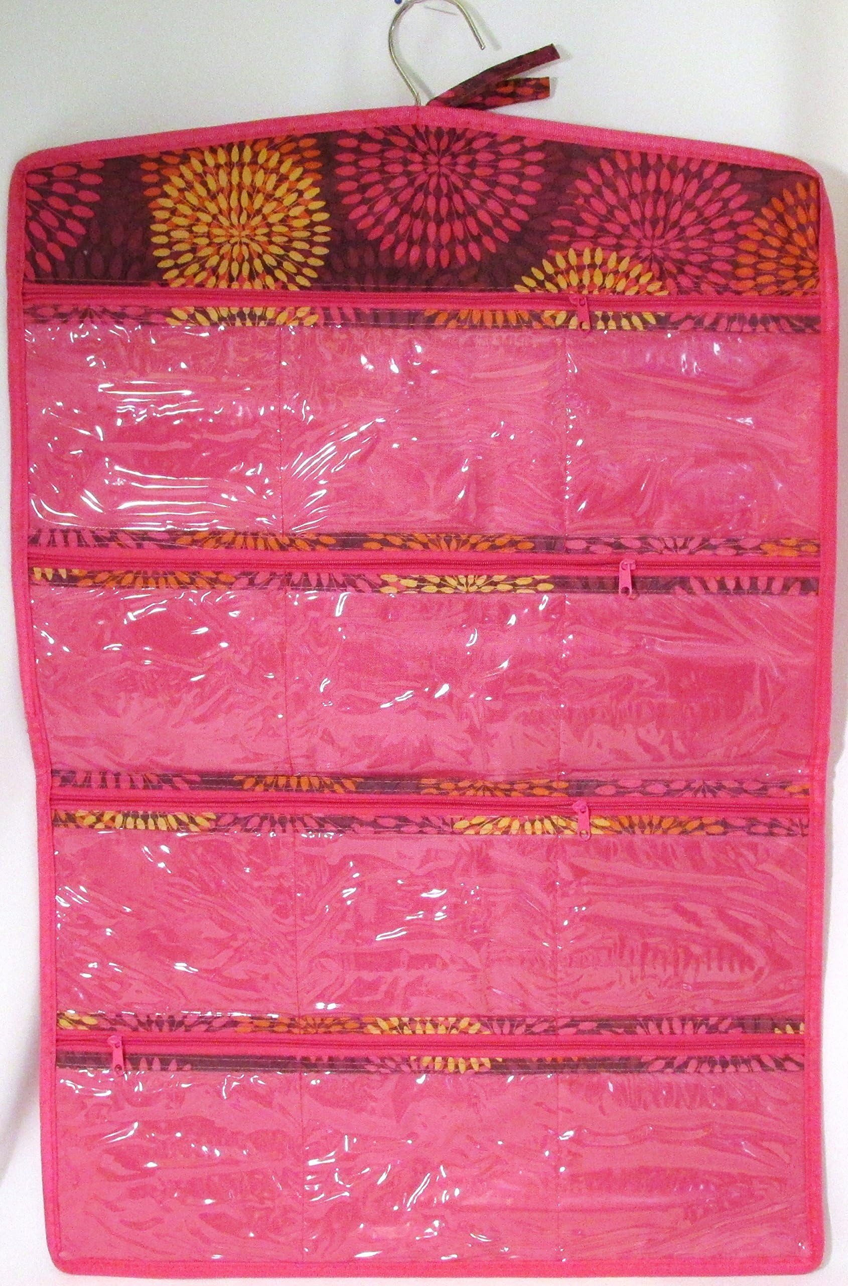 Wall Jewelry Hanger Organizer Pink Durable Vinyl Double-Sided Design