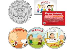 MERRICK MINT Peanuts Valentines Snoopy Lucy Patty Charlie Brown JFK Half Dollar US 3-Coin Set