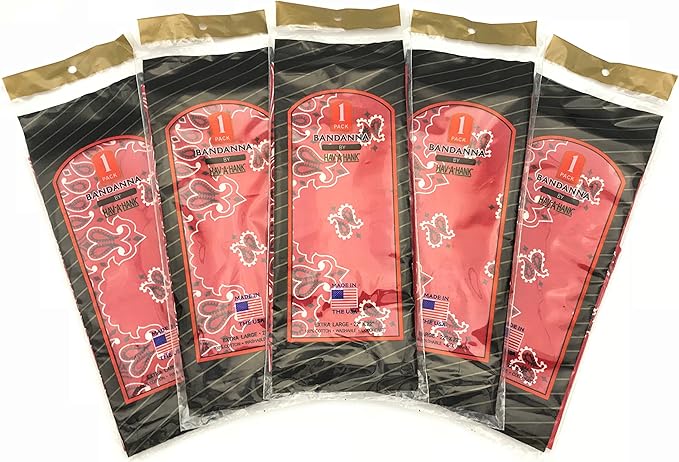 Amazon Com Hav A Hank Genuine Made In Usa Bandanna 22 In Extra Large Bandana 5 Pack Red Clothing