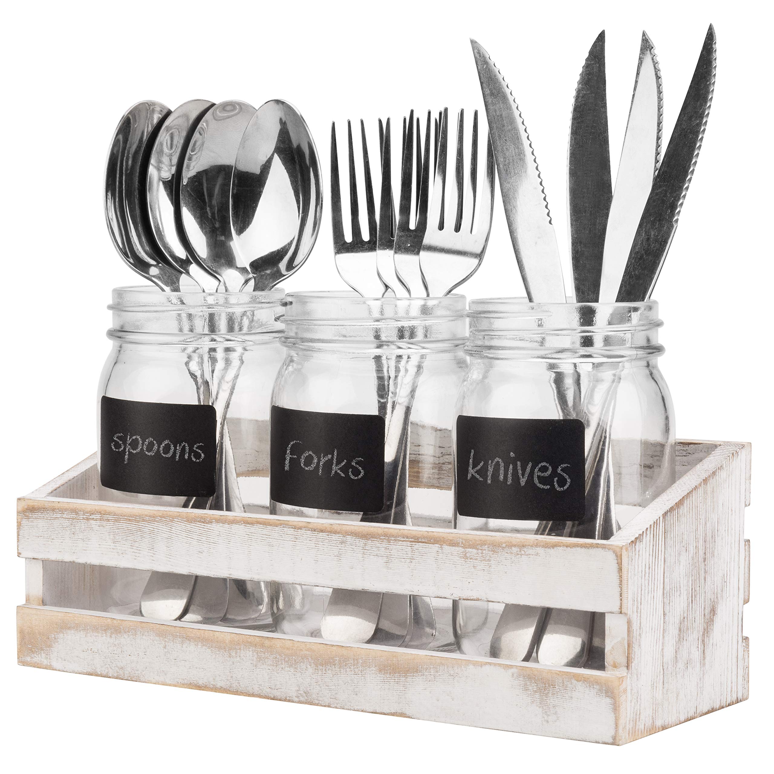 MyGift Solid Whitewashed Wood Kitchen Countertop