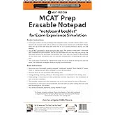 MCAT Prep Erasable Notepad/Whiteboard (noteboard booklet) with Staedtler Marker for Exam Experience Simulation