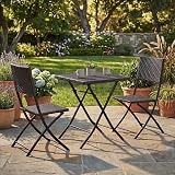 Garden Vida Capri 2 Seater Rattan Bistro Set Outdoor Furniture (Brown) view 1