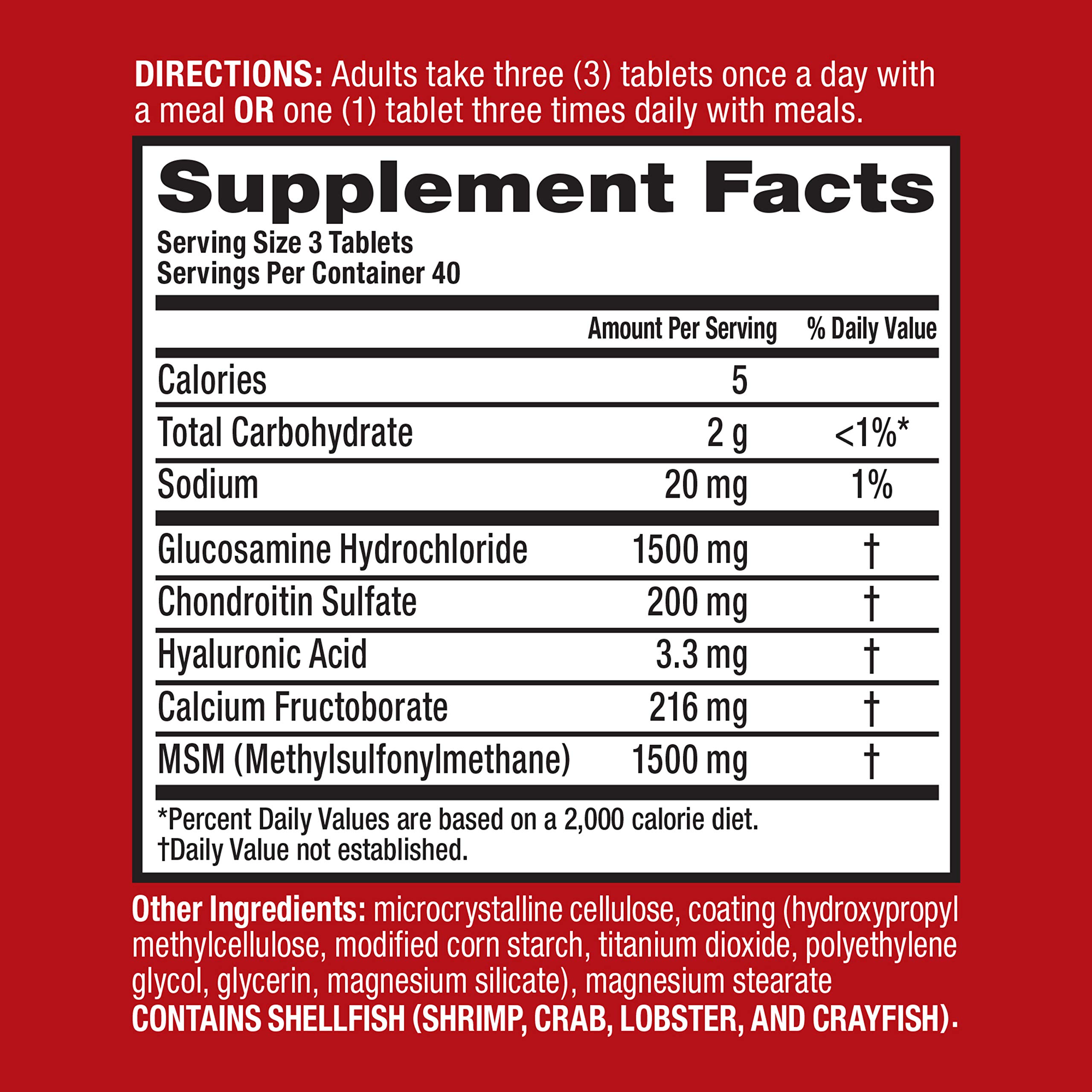 Move Free Joint Health Supplement Tablets, (120 Count in a Bottle