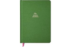 Kunitsa Co. Travel Journal - Guided Notebook for Travelers to Plan & Reflect on Vacations & Trips. Keepsake Travel Gift, Basil Green