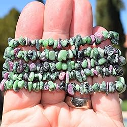 Zenergy Gems Selenite Charged Natural Ruby Zoisite