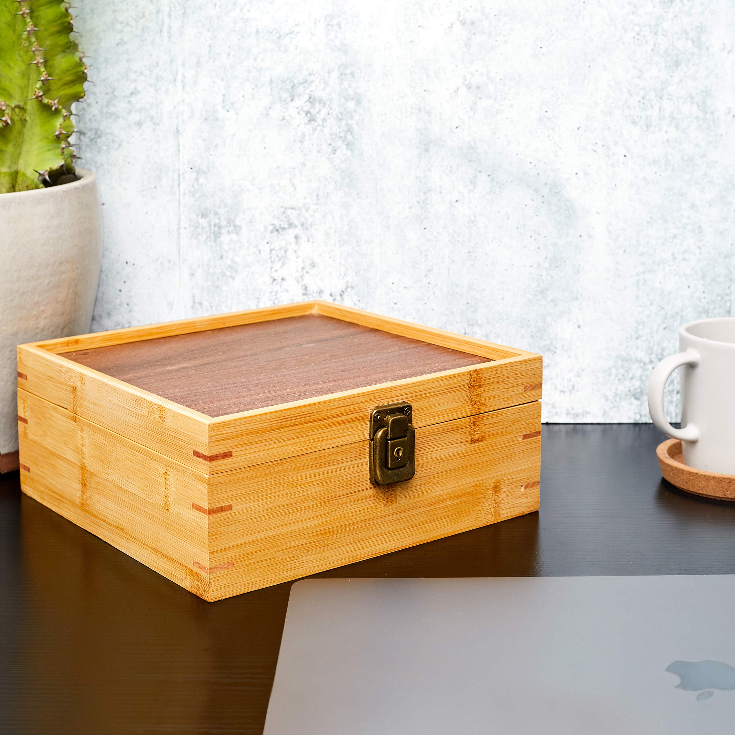 Extra Large Stash Box With Lock and Key, Tray and Smell Proof Pouch Set