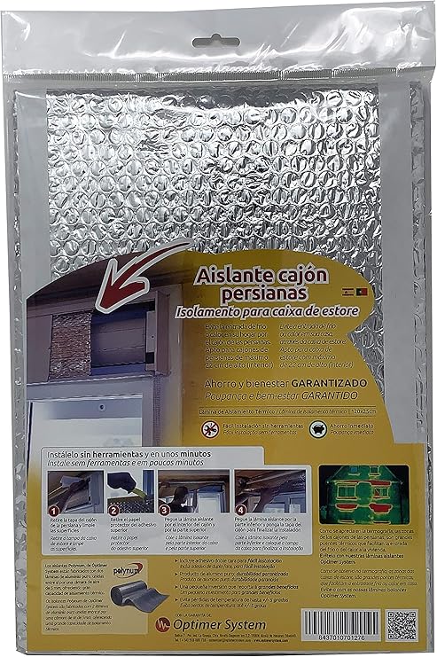 Aislante Cajon Persianas - 1,2 x 0,25 mts Optim Home - Polynum (Aluminio): Amazon.es: Hogar