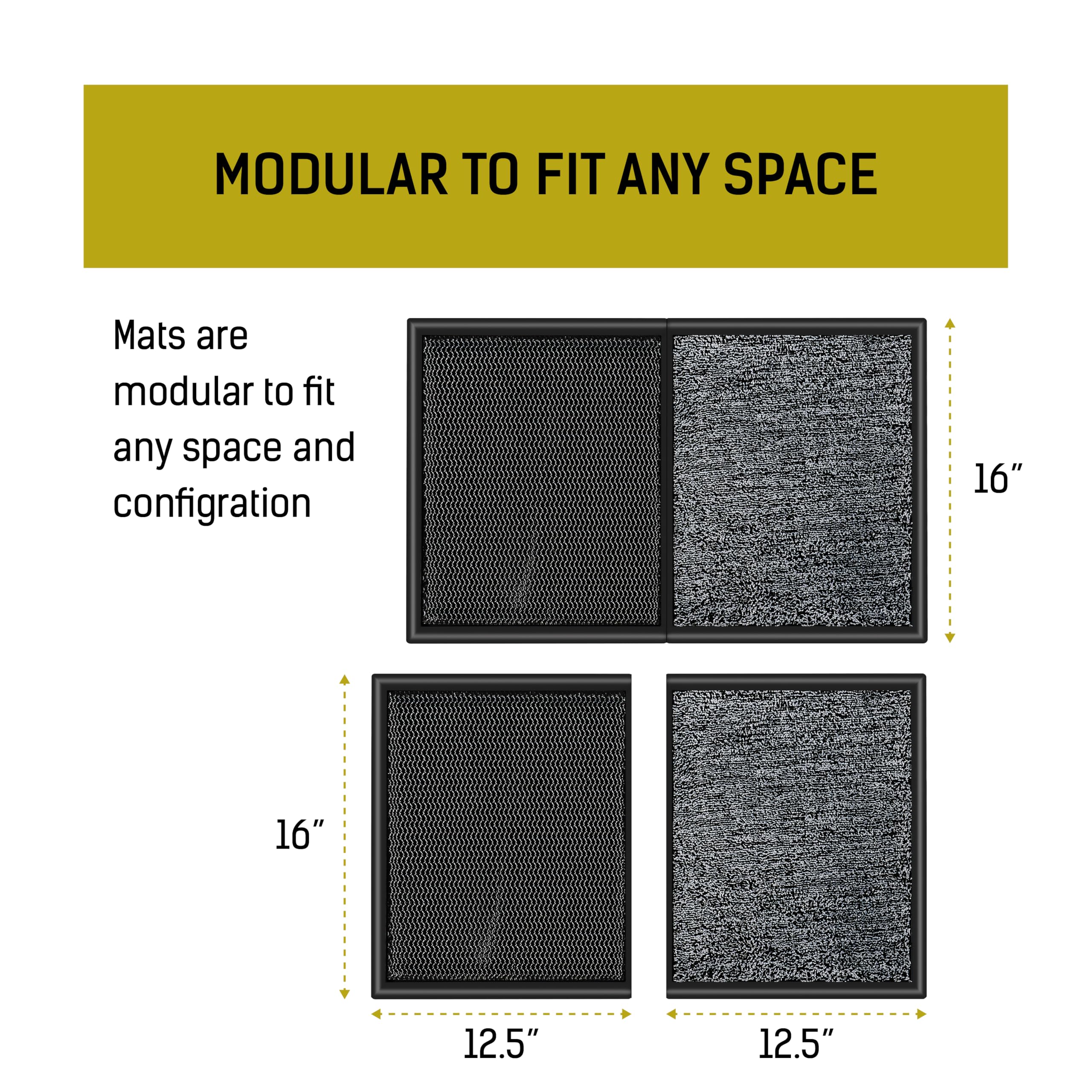 LOSTRONAUT 2-in-1 Wet Dry Shoe Cleaner - 25''x16'' Non Slip Floor Mat, Indoor & Outdoor Welcome Rug, Disinfectant Mat for Doors