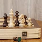 A&A 15 Inch Wooden Chess Set Folding Board 3 Inch King Staunton Pieces view 7