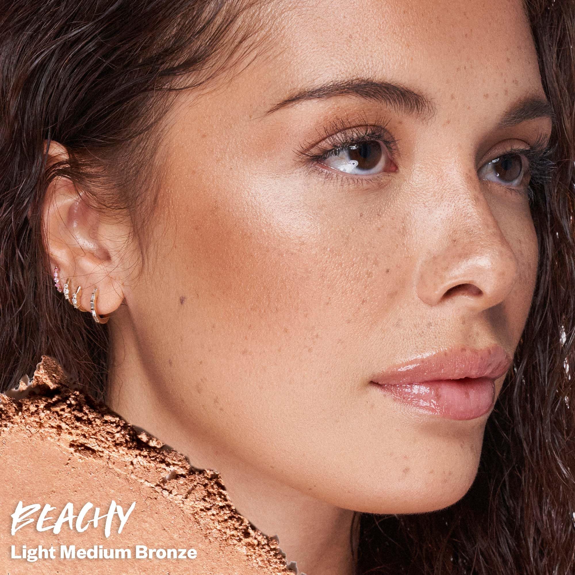 Kosas Sun Show Glowy Warmth Baked Bronzer - Contouring Powder for Cheekbones, Nose & Jawline - Enriched with Concentrated Fatty Acids - Talc-Free, Vegan & Hypoallergenic - Beachy