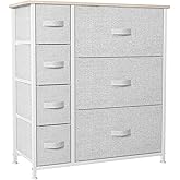 YITAHOME Dresser with 7 Drawers - Fabric Storage Tower, Organizer Unit for Living Room, Hallway - Sturdy Steel Frame, Wooden Top & Easy Pull Fabric Bins