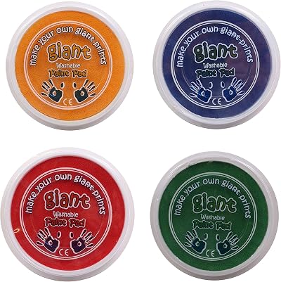 Craftplay Washable Paint Pads Set 4 Non Toxic Kids Hands Feet Art Crafts 15cm