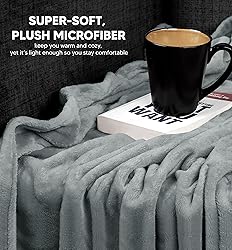 Utopia Bedding Fleece Blanket Full Size Ash Grey