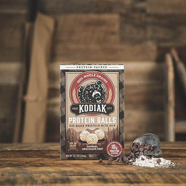 KODIAK OATMEAL PROTEIN BALL MIX, CHOCOLATE CHIP, HIGH PROTEIN, 100% WHOLE GRAINS, (PACK OF 1)