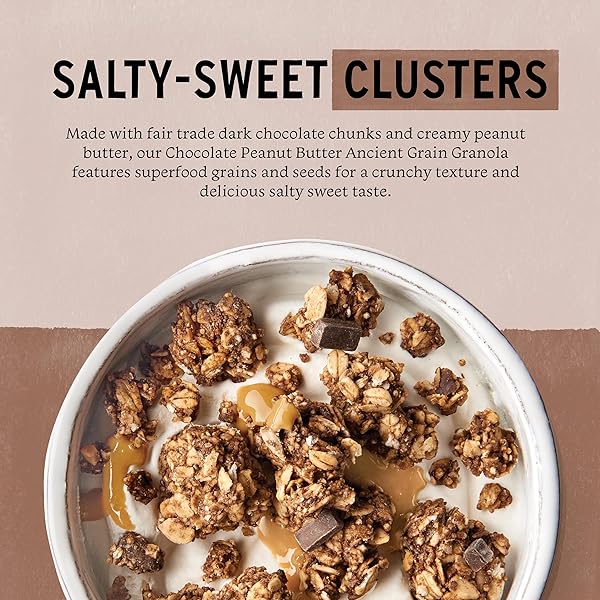 PURELY ELIZABETH, CHOCOLATE PEANUT BUTTER, ANCIENT GRAIN GRANOLA, GLUTEN-FREE, NON-GMO (10OZ BAG)