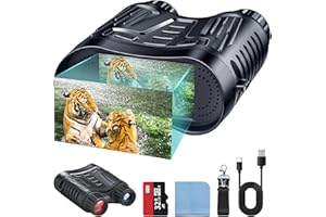 DIYIMIN 4K Night Vision Binoculars, Infrared Night Vision Goggles for Adults, 3.2'' Large Screen, 8X Digital Zoom, 32GB Card to Save Photos and Videos for Camping Hunting & Security