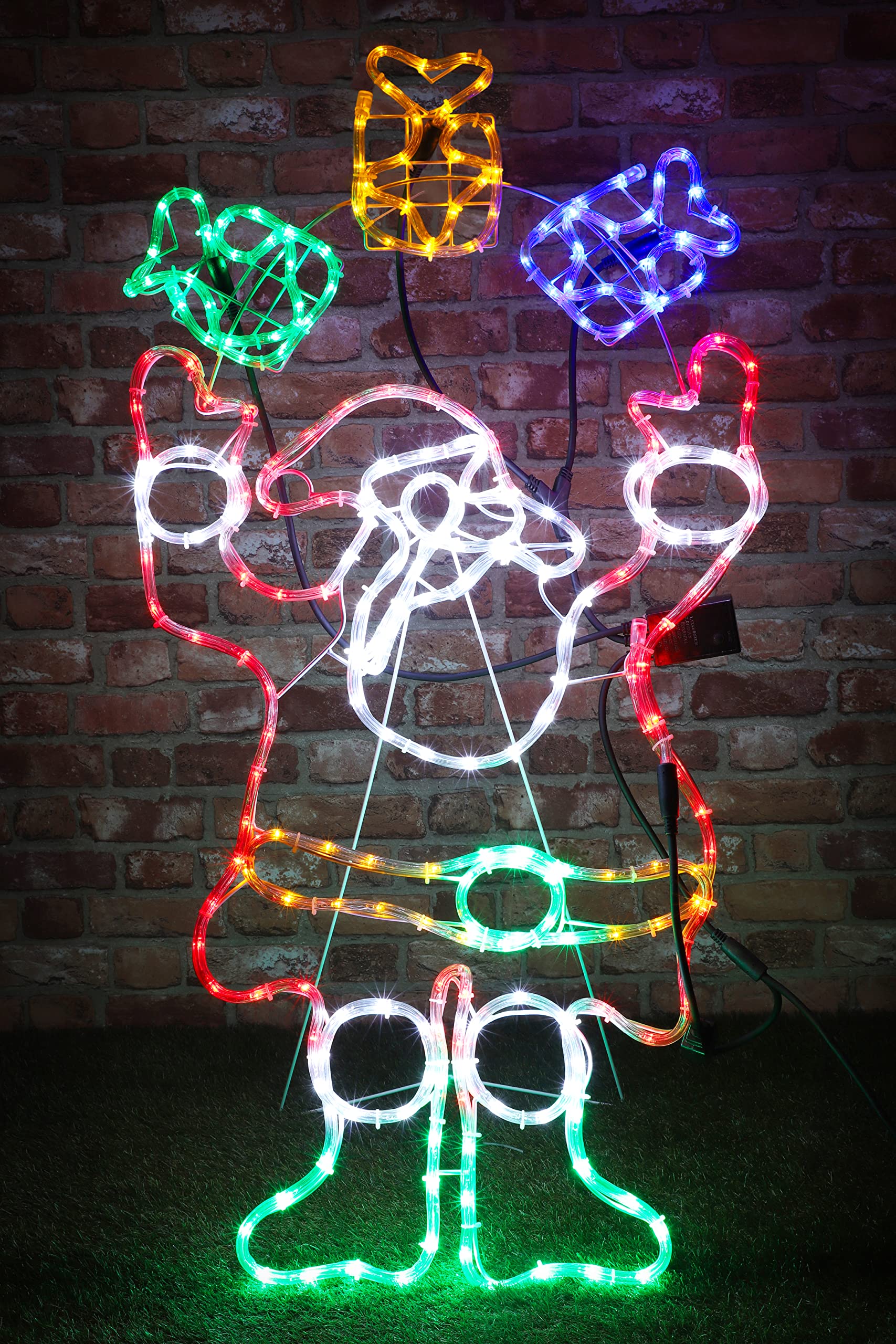 Christmas Concepts® 114cm (45") Santa Juggling Parcels Rope Light Christmas Decoration With Multi LED Lights