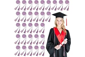 Woanger 30 Pcs 2025 Graduation Cords 67 Inch Braided Honor Cord with Tassels for College Graduation Students Bachelor Master Doctor Grad Decor(Red Blue with White)