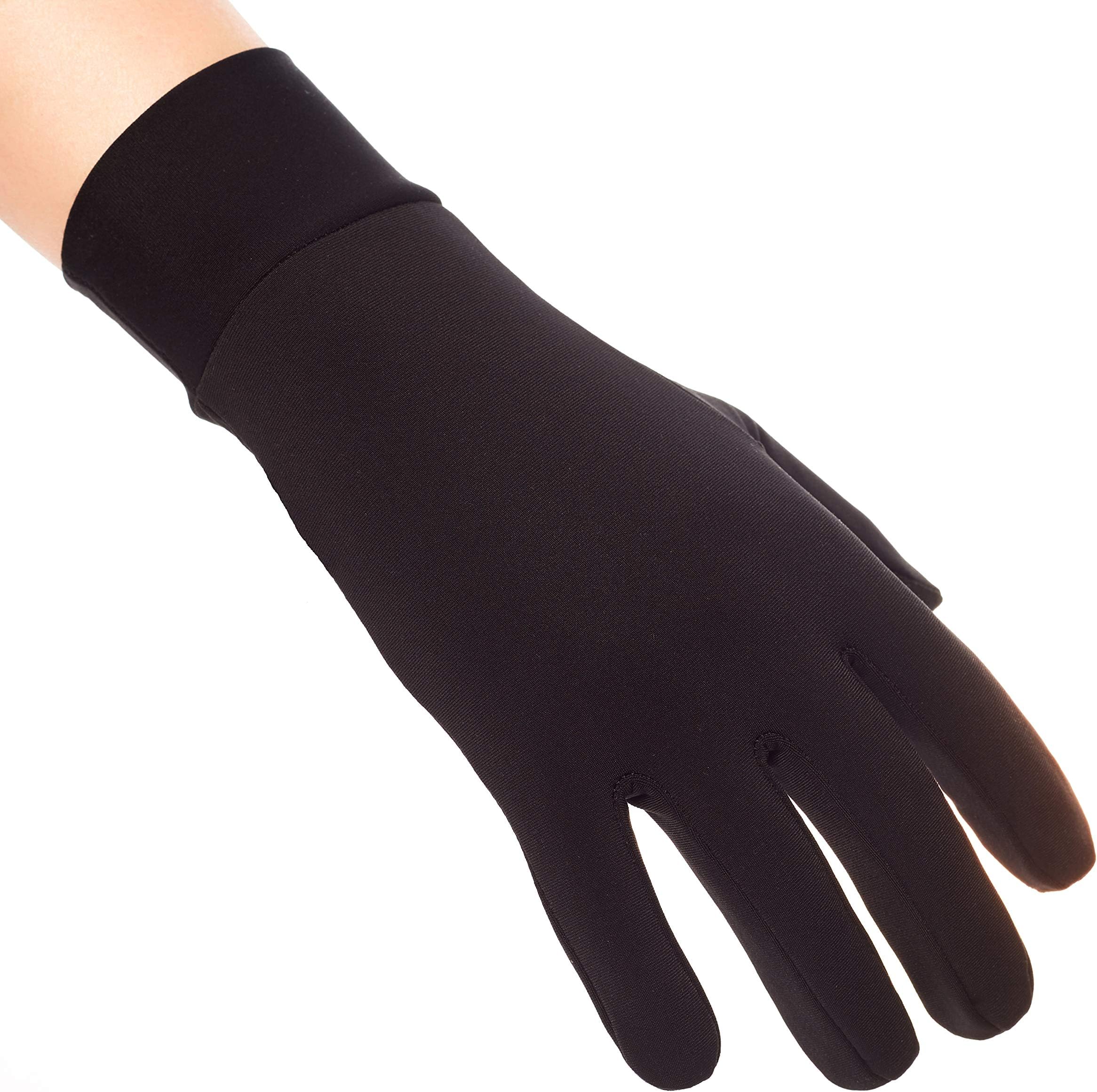 Compression Lightweight Sport Running Gloves Liner Gloves- Black - Men & Women