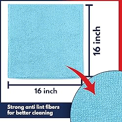 USANOOKS Microfiber Cleaning Cloth - Turq - 12Pcs