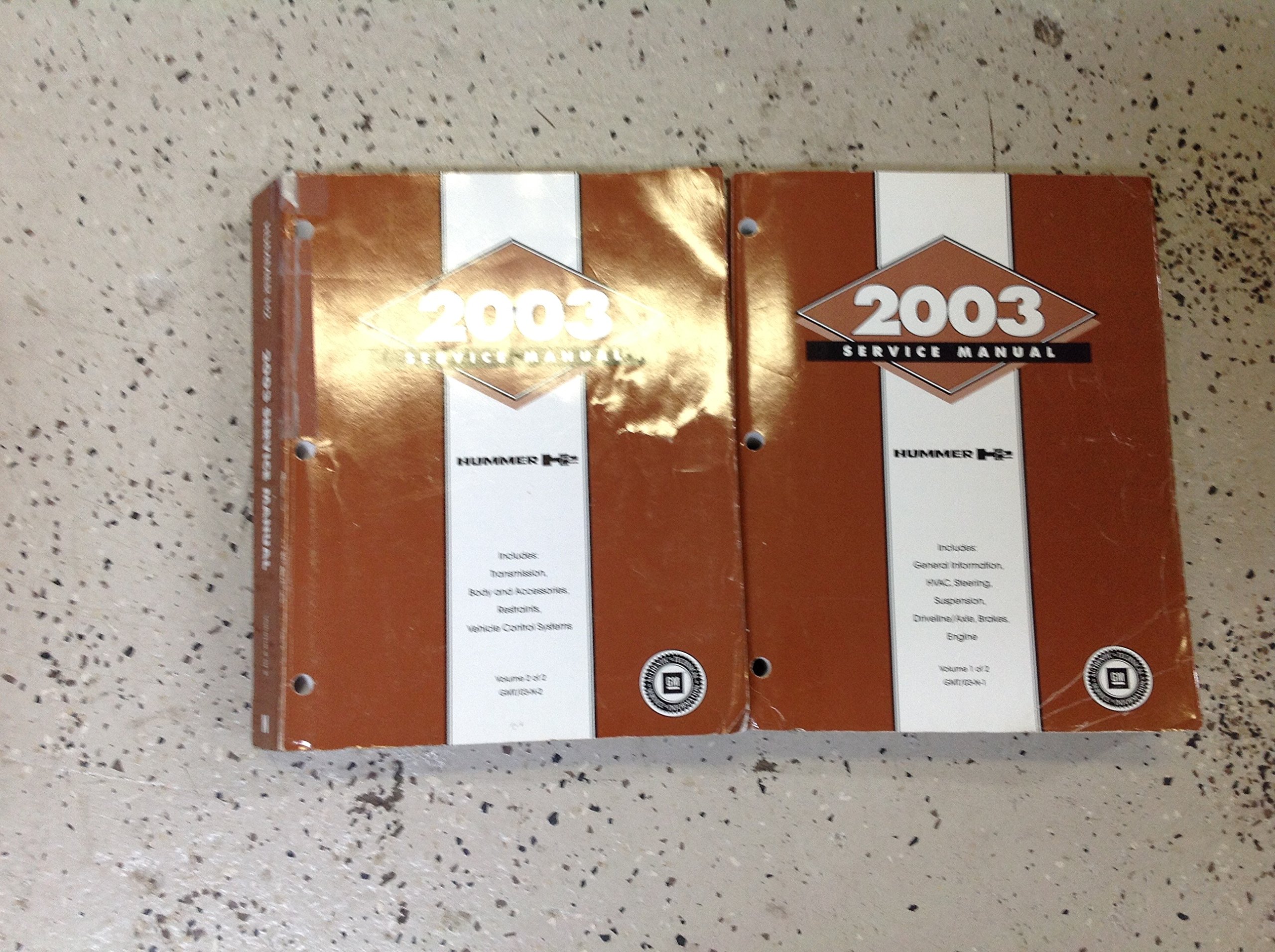 2003 Hummer H2 H 2 Service Repair Shop Manual Set FACTORY BOOKS HUGE OEM GM  (2 volume set.) Paperback – 2003