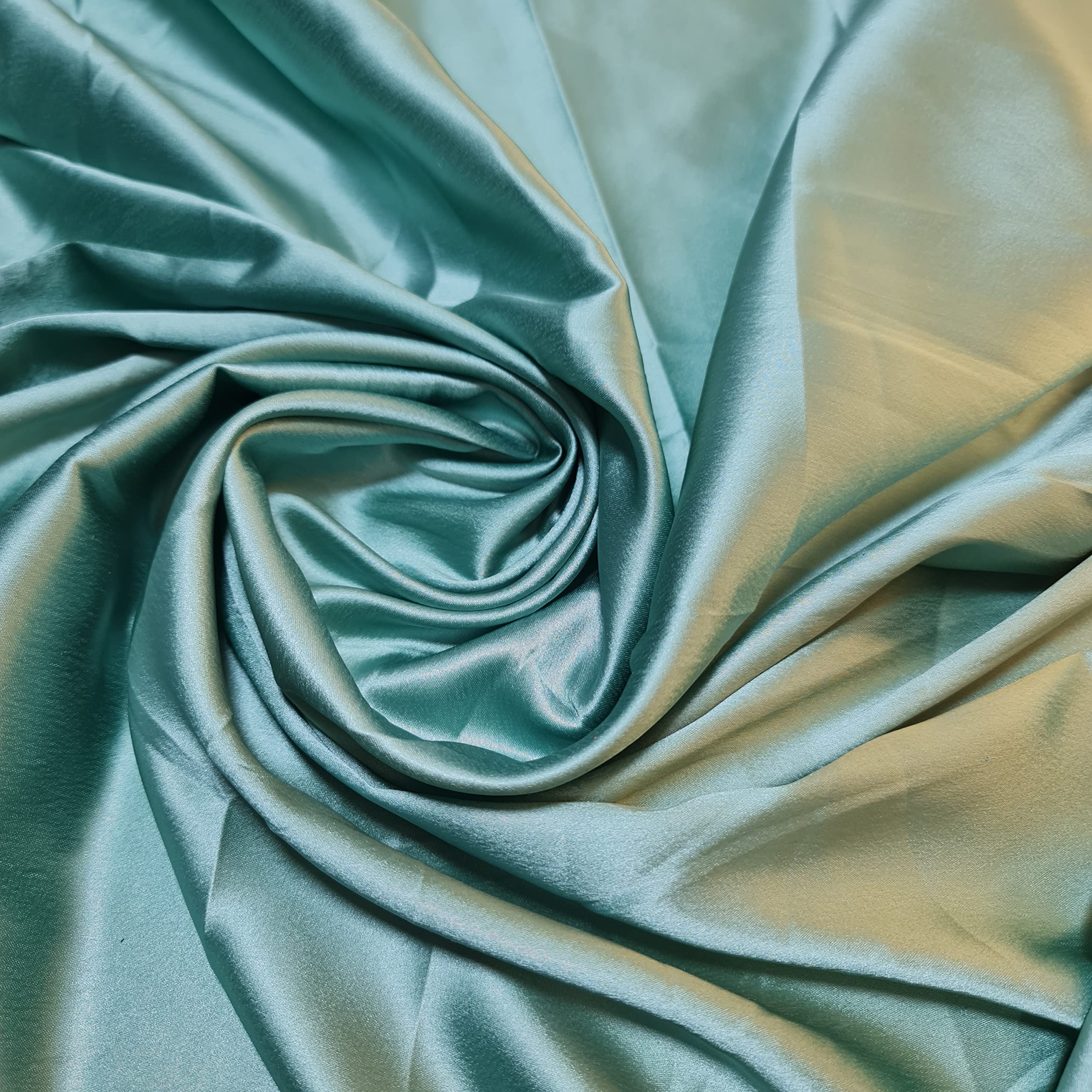 Glossy Charmeuse Silk Satin Bridal Dress Polyester Lining Craft Fabric 44" Meter (5 Meter, Jade)