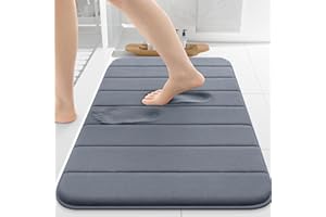 Colorxy Memory Foam Bath Mat 30x20, Ultra Soft and Absorbent Bathroom Rugs, Non-Slip, Machine Wash Dry, Thick Bath Rug Carpet for Bathroom Floor, Sink and Shower, Dark Grey