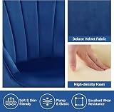 Yaheetech Modern Velvet Tub Chair with Gold Legs Dark Blue view 6