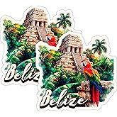 Belize Sticker 4 Inch 2-Pack - Waterproof Vinyl Decal for Laptop Water Bottle Car Tumbler - Durable Aesthetic Long-Lasting Stickers for Adults ID45039