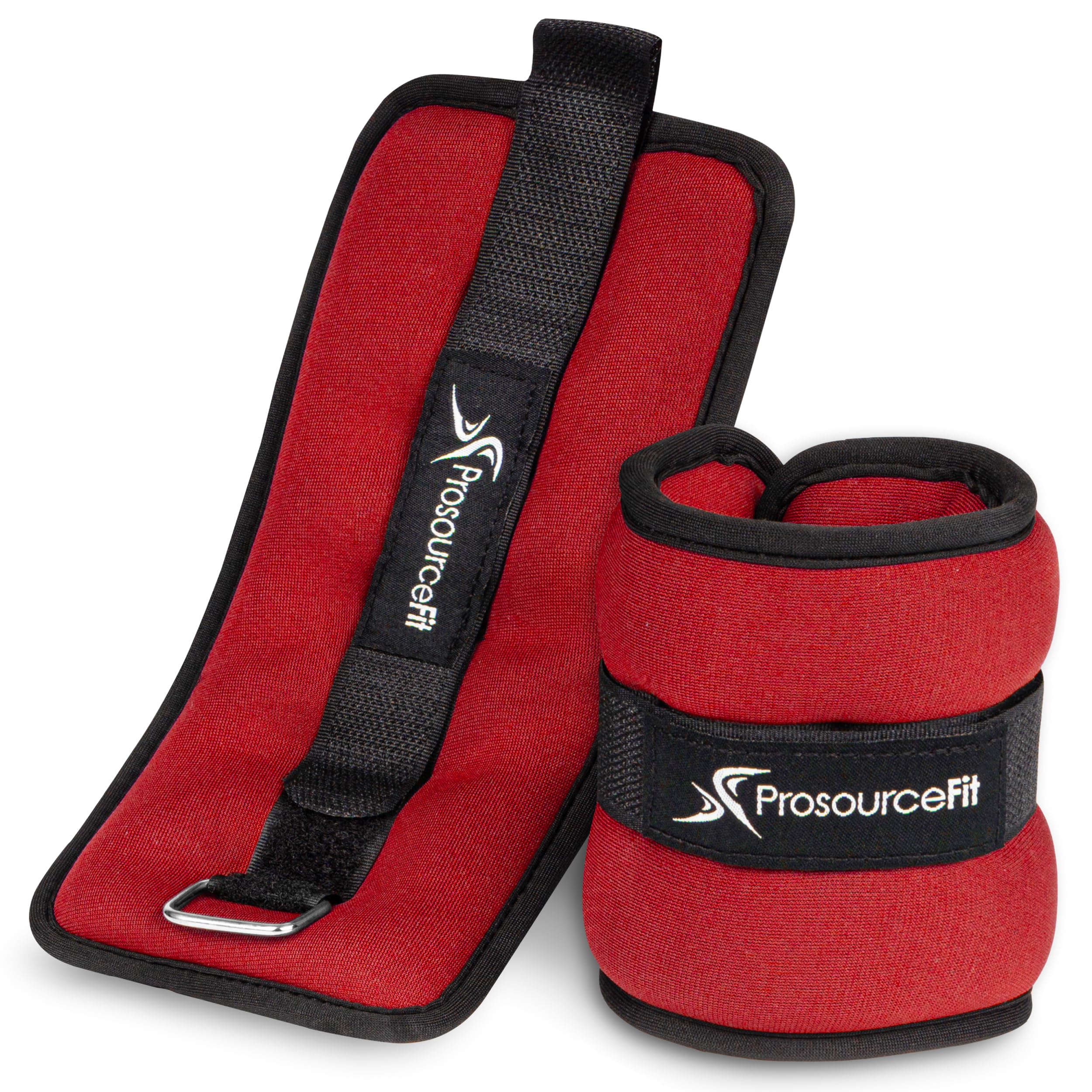 ProsourceFit Ankle, Wrist, Arm, and Leg Weights for Men and Women, Set of 2, 1.5lb each, Red