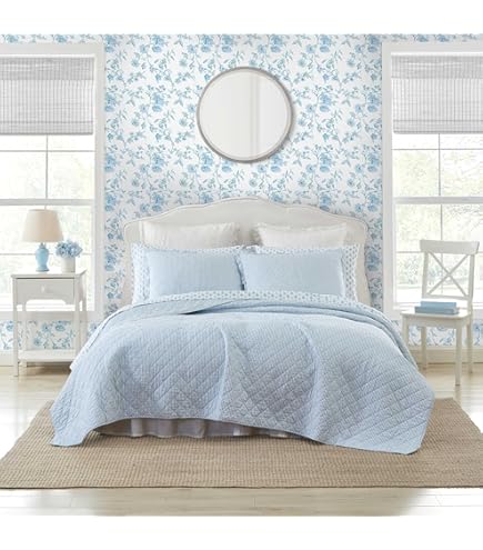 Laura Ashley - Quilt Set, Super Soft Bedding with Matching Sham