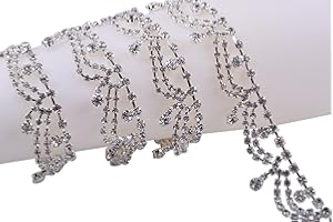 KAOYOO 1 Yard Crystal Rhinestone Chain Trim Sewing Trim for Wedding Decoration,Sewing Craft,DIY Accessories