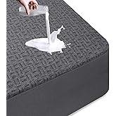 King Waterproof Mattress Protector, 3D Breathable Viscose from Bamboo Mattress Pad, Soft Noiseless Mattress Cover Bed Cover F