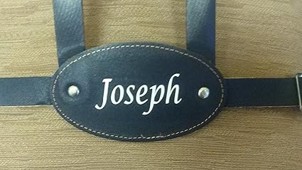 white leather baby harness