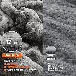 Bedsure Heated Blanket Electric Throw - Faux Fur