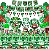 224 Pcs Football Birthday Party Decorations Football Party Supplies Tailgate Party Decor Sports Game Tableware Set - Football Theme Plates, Balloons, Banners, Tablecloth, Cups, Napkins Serves 20