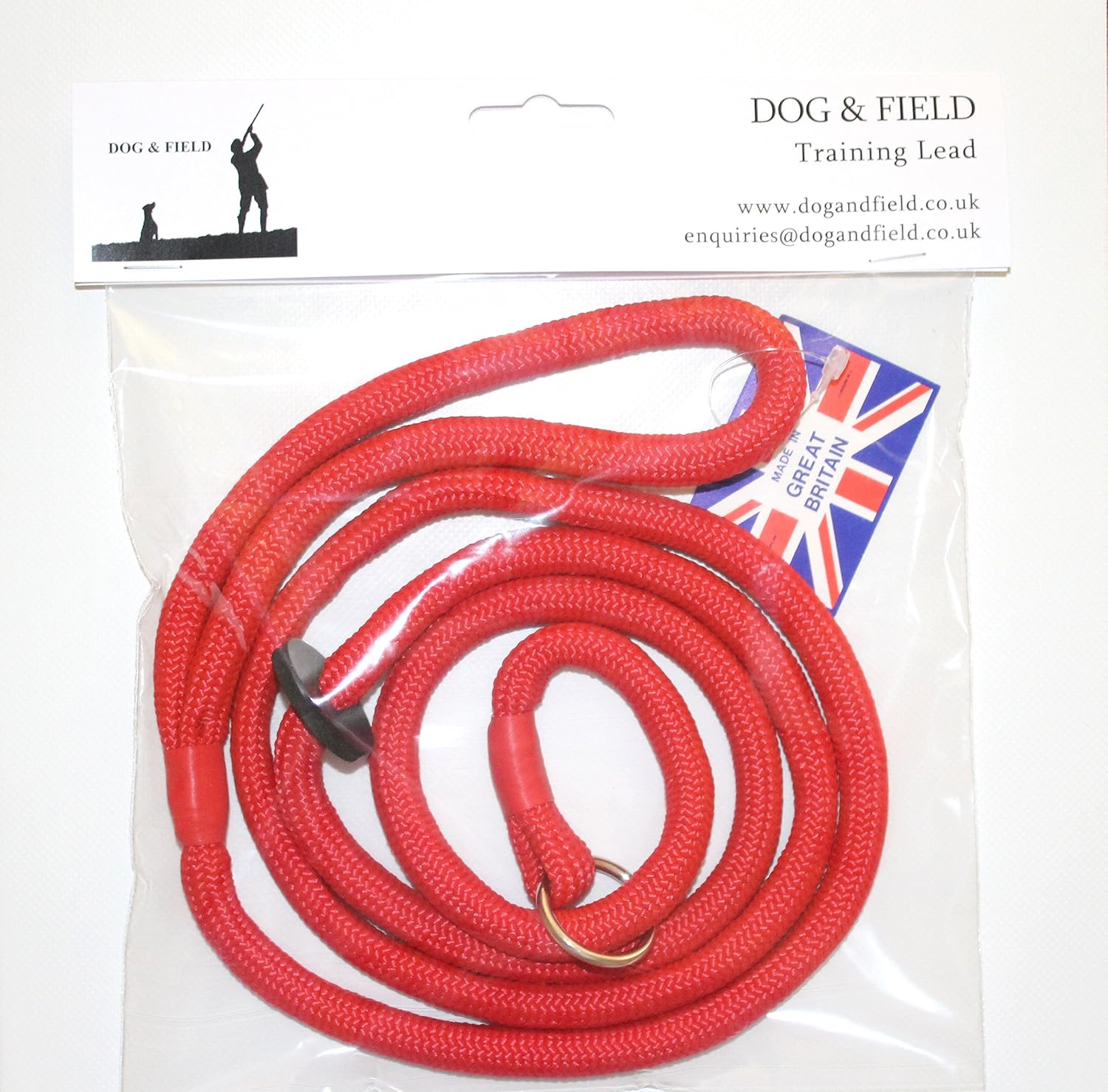 Dog & Field Deluxe Gundog Slip Lead, Red. Super Soft Braided Nylon Slip Lead for Dogs With Rubber Stopper Easy To Slip On - Image 3