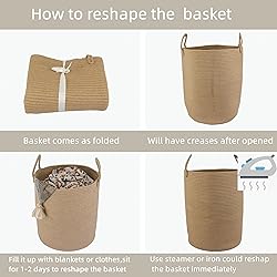 XUANGUO Cotton Rope Laundry Basket Hamper for