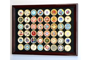 SFDISPLAY.COM,LLC. 48 Casino Poker Chip Coin Frame Display Case Holder with Custom Colored Matting Insert