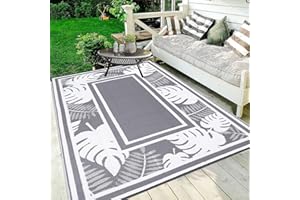 HiiARug Outdoor Rug 5x7Ft Outdoor Plastic Straw Rug Waterproof Patio Mat Camping Rug Reversible RV Mat Outdoor Area Rugs for Outdoors, RV, Patio, Backyard, Deck, Camping