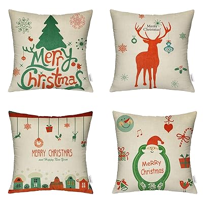 HIPPIH Christmas Pillow Covers 18x18 in, Pack Egypt Ubuy