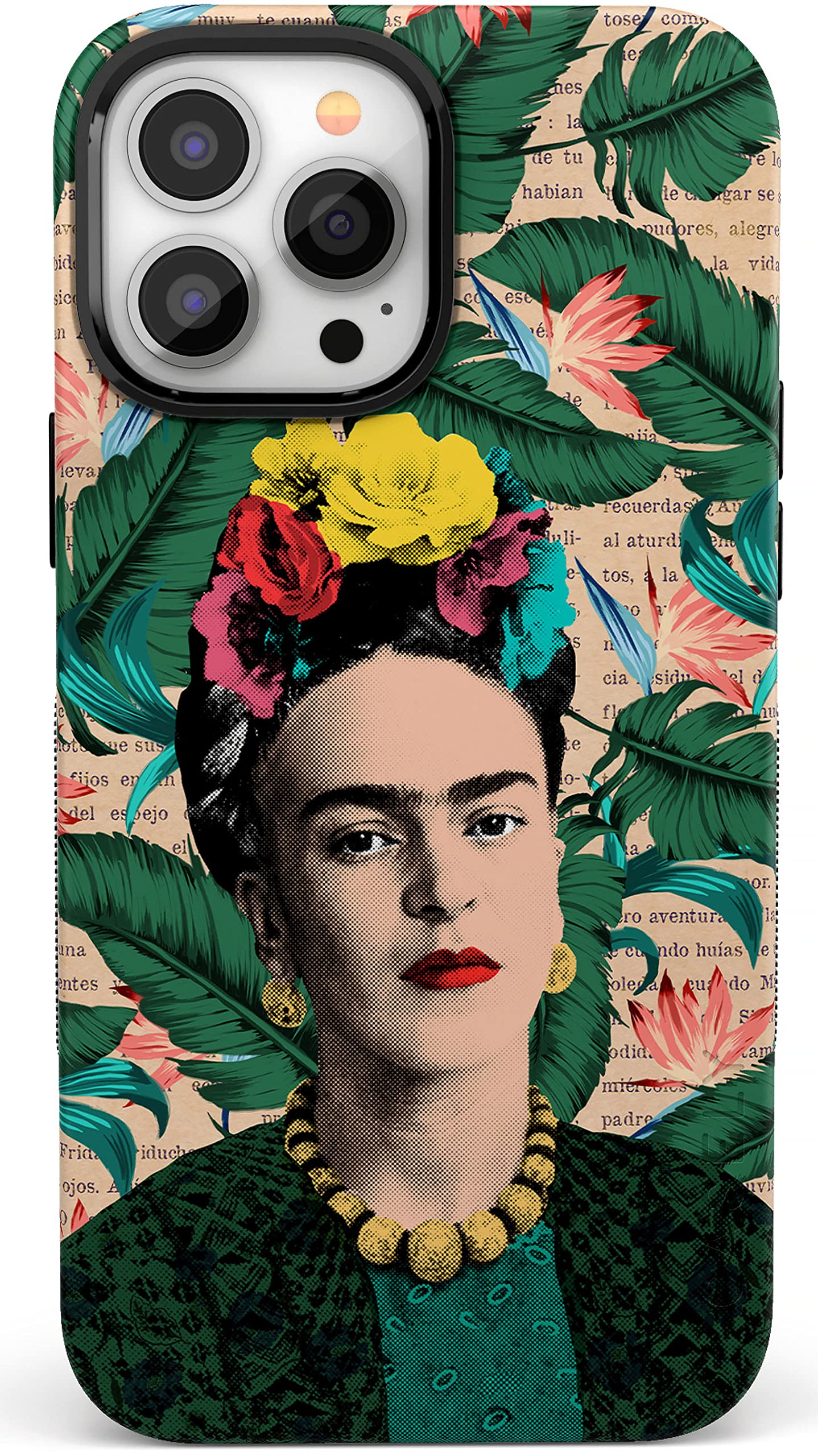 Casely iPhone 13 Pro Case | Compatible with MagSafe | Find Your Muse | Frida Kahlo Portrait Floral Case Image