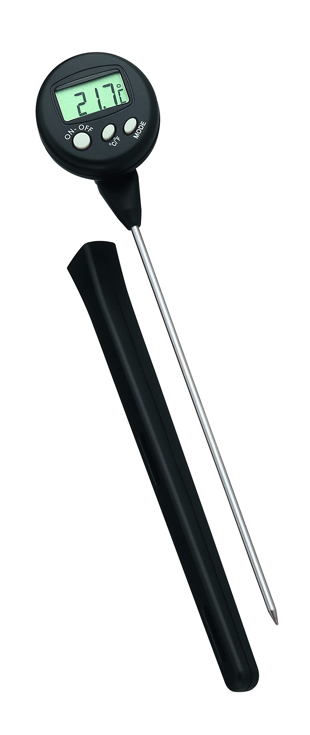 TFA Dostmann Digital Probe Thermometer 30.1021 Ideal for Food (EN13485 & HACCP) with Extra Long Probe, Hold Function, Black