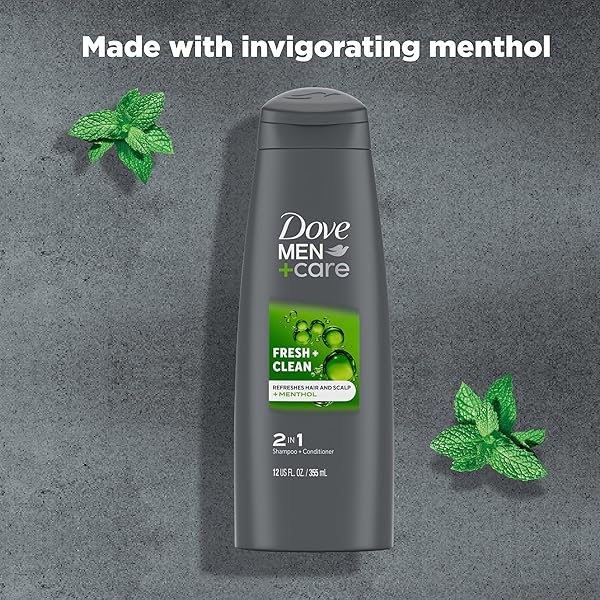 DOVE MEN+CARE FORTIFYING 2 IN 1 SHAMPOO AND CONDITIONER FOR NORMAL TO OILY HAIR FRESH AND CLEAN WITH CAFFEINE HELPS STRENGTHEN AND NOURISH HAIR 12 OZ