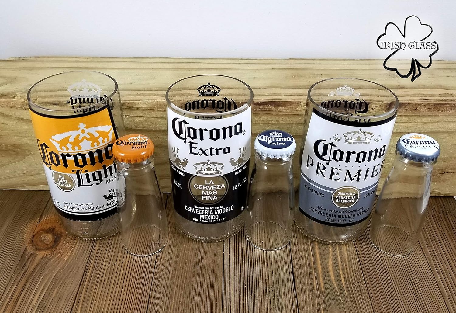 Amazon Com Beer Glasses And Shot Glasses Made From Recycled Corona Beer Bottles Handmade