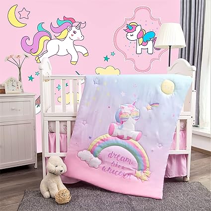unicorn cot bedding