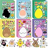 JOYIN 24 PCS Easter Stickers Mix and Match Make a Face Animal Stickers with Easter Egg Themed Pig, Bunny, Chicken, Cow, Sheep, Duck Party Favor Supplies, Art and Craft