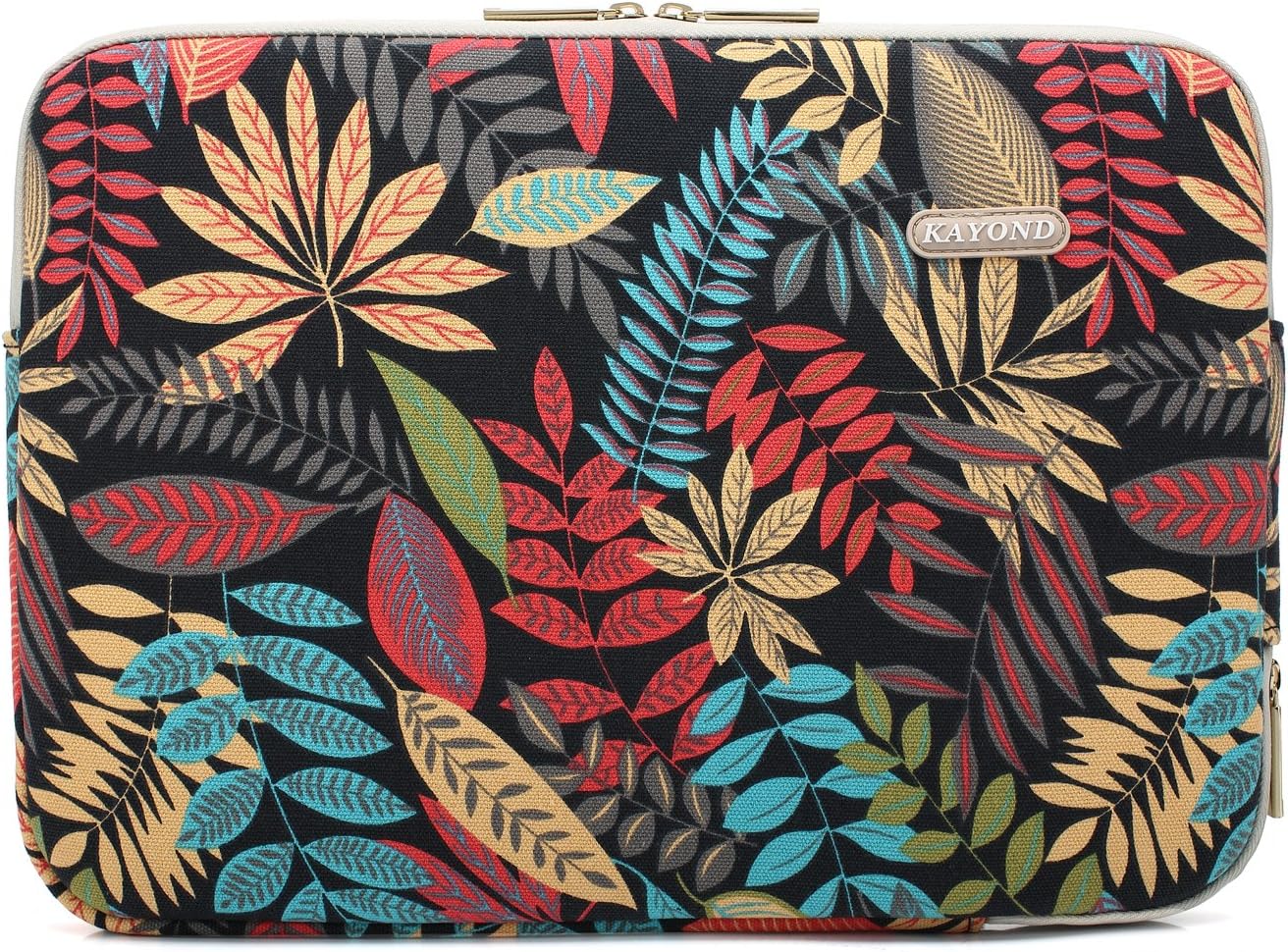 KAYOND Forest Series Pattern Water-resistant 15 inch Canvas laptop sleeve with pocket for 15 inch 15.6 inch laptop case macbook pro 15.4 sleeve (15-15.6 inch - Image 3