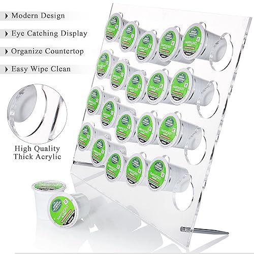 CARTANDCARD Acrylic K Cup Holder For Counter Clear Modern Coffee