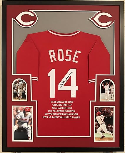 pete rose framed jersey